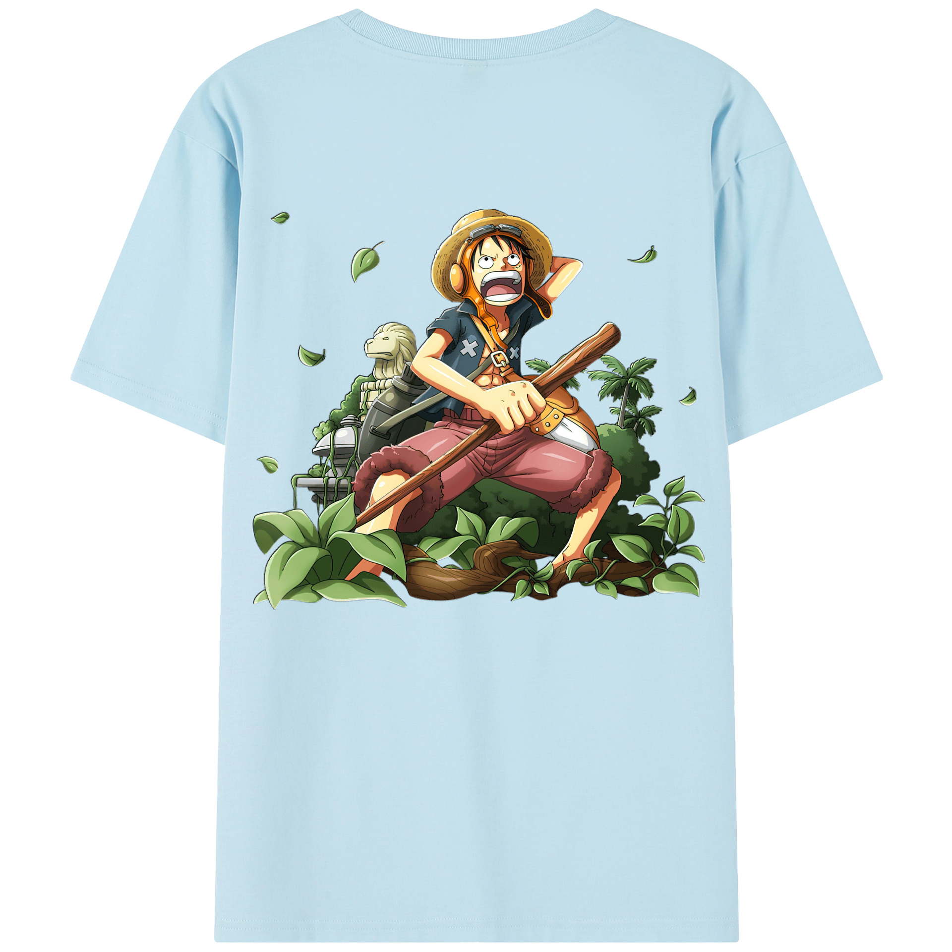 ワンピース モンキー・D・ルフィ ONE PIECE Monkey D. Luffy 綿100％半袖Tシャツ（背面プリント）